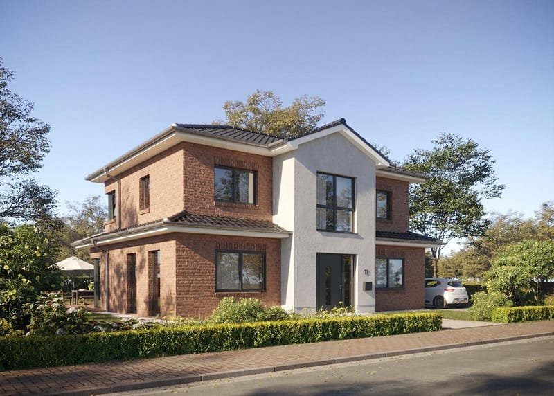 Beispielhaus in Gartengestaltung 1, Straßenseite links