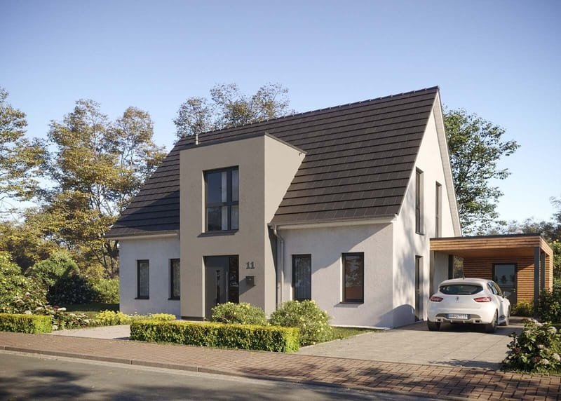 Beispielhaus in Gartengestaltung 1, Straßenseite rechts