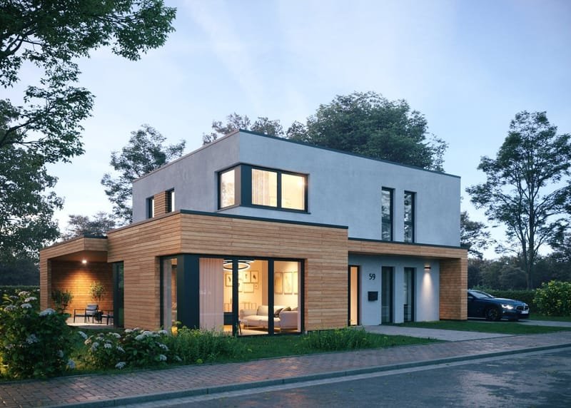 Beispielhaus in Gartengestaltung 4, Straßenseite links